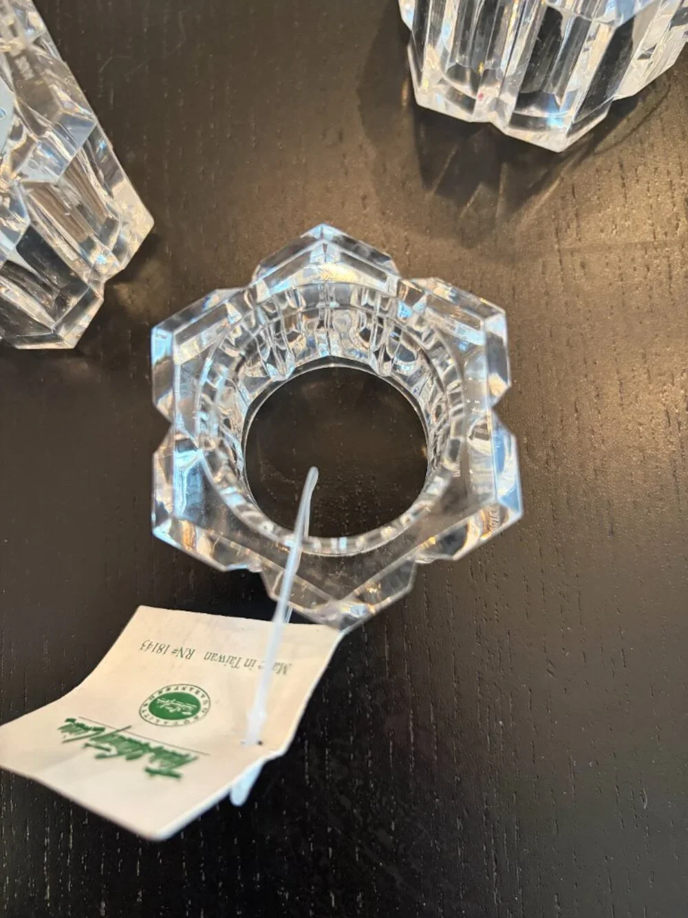 Acrylic/Lucite Hexagonal Clear Napkin Ring Town & Country Linen 10 Piece NEW